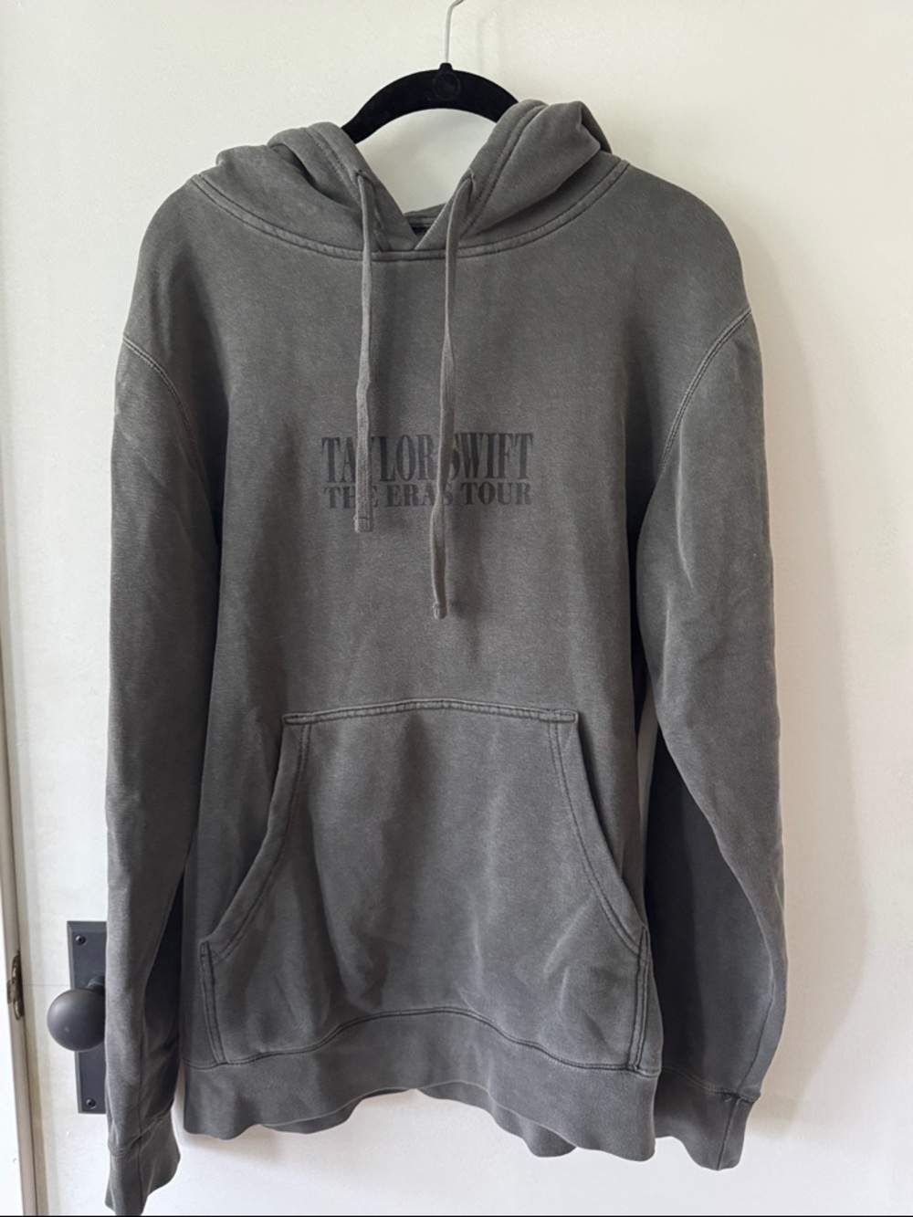 Taylor Swift Eras Tour Charcoal/washed black hoodie with albums on back Small